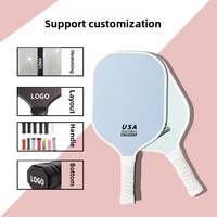 Raquette de pickleball portable en fibre de verre approuvée USAPA, logo personnalisé imprimé en letterpress, faible MOQ, vente en gros d'usine, cadeau d'entreprise