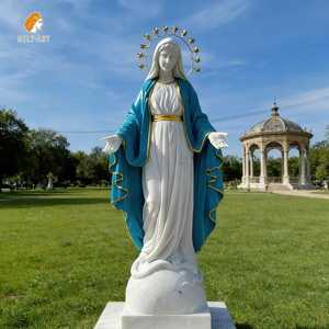 Statue <span class=keywords><strong>de</strong></span> la Vierge <span class=keywords><strong>Marie</strong></span> en marbre blanc grandeur nature pour jardin, extérieur, église catholique - Product Image 1