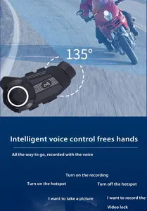 Bluetooth-гарнитура для шлема с функцией камеры 2K, видеорегистратор хорошего качества для мотоциклистов