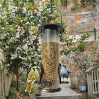 2023 nouveau Style automatique Transparent extérieur jardin oiseaux accessoires mangeoires et boissons graines suspendus mangeoire à oiseaux