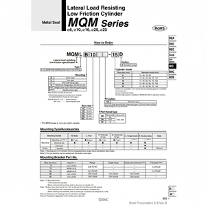 Pièces pneumatiques de MQMLF10H-15D de cylindre de bas frottement de SMC Pneumatics - Product Image 1