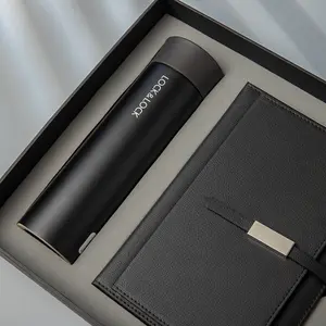 Groothandel 2024 Hoge Kwaliteit Gelijnd Aangepaste Dagboek Notebook Cadeau Set Logo Afdrukken A5 Notebook Met Pen En Fles