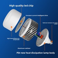 Ampoule LED LangChi haute puissance à alimentation CA, culot E27, en aluminium, dissipation thermique verticale, pour entrepôt, usine, atelier