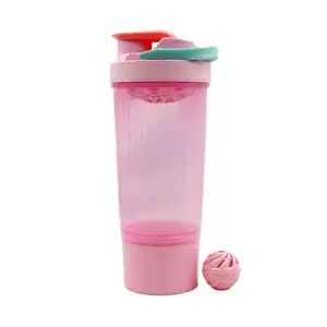 New Style 800ml Plastic Ball Filter Container Protein Powder Water Bottles Plastic Gym Bottle Shaker Custom Shaker Bottle