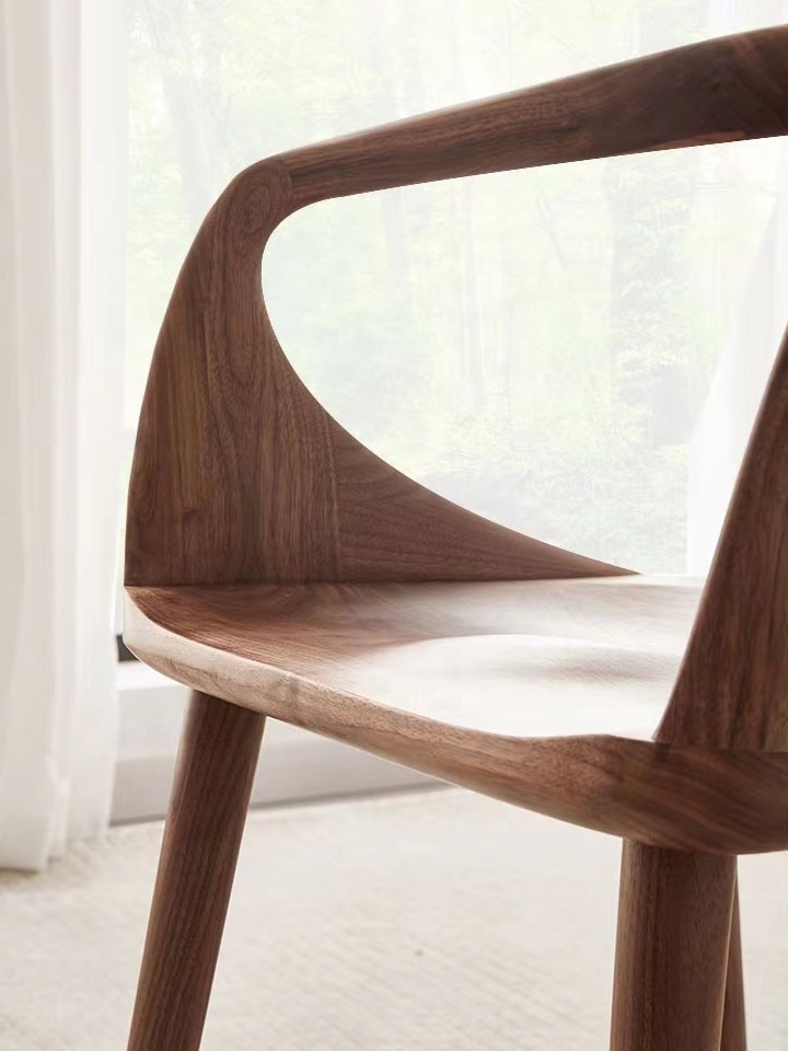 Cafe chair Airplane Nordic Armchair  Plywood Shell shaped Wooden Lobby Lounge Chairs