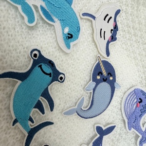 Parches Bordados Planos con Diseño de Animales del Mundo Submarino, Resistentes a la Decoloración, para Decorar Sombreros y Zapatos - Product Image 2