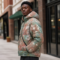 Veste d'hiver matelassée à capuche en nylon imperméable, personnalisable en gros pour OEM, avec imprimé camouflage vintage