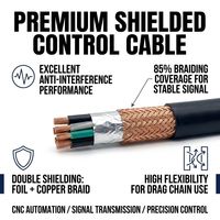 Cable de Control Flexible Blindado de Cu/PVC/PVC 300/500V, 2-4 Hilos, 0.5-2.5mm², con Conductor de Cobre Libre de Oxígeno Trenzado
