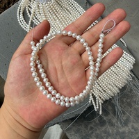 Perles d'eau douce naturelles semi-rondes de 5-6 mm, qualité 2A, origine Chine, brin semi-finie pour DIY, environ 39 cm de long, 70