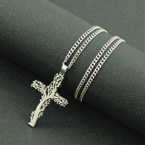 Hot Selling Exquisite Simple <b>Cross</b> Pendant Necklace Hiphop Stainless Steel <b>Chain</b> Unisex's Necklaces Wholesale Jewelry Trendy - Product Image 2