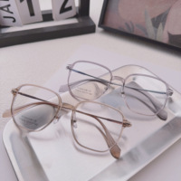 Nouvelle Monture de Lunettes T73015 Transparente et Légère à Monture Complète, Design Polygone Tendance 2025, Rafraîchissante et Mignonne, Idéale pour Adultes et Usage Quotidien