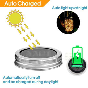 Lumière solaire suspendue de vacances imperméable extérieure Mason Jar LED lumière de paysage pour la déco de chemin de patio de jardin - Product Image 3