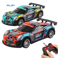 AiJH Sports Rc Car PVC Graffiti, Coche de Carreras a Control Remoto de 4 Canales con Luces, Juguetes para Niños