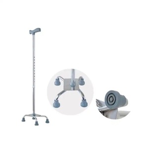 Bastón de Cuatro Puntas de Aleación de Aluminio, Altura Ajustable, Antideslizante, para Apoyo al Caminar de Personas Mayores - Product Image 2