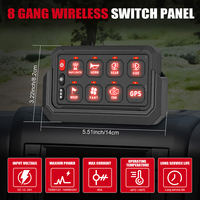 Panel de Interruptores de 8 Canales Elite con Control Inalámbrico, Interruptor Momentáneo Pulsado, Universal para Toyota Land Cruiser