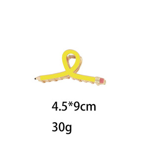 Pinces à cheveux créatives en forme de crayon pour femmes, barrettes à nœud papillon pour queue de cheval mi-haute, usage quotidien, en métal de haute qualité - Product Image 6