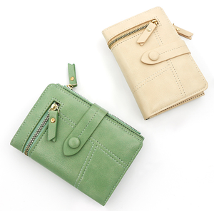 Hot Selling Retro Women's Wallets Wholesale Brands Short Buckle Wallet Pure Color Zipper <b>Coin</b> <b>Purse</b> Wallet for Girls - Product Image 1