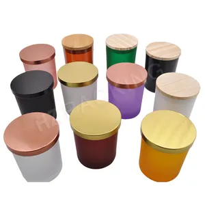 Wholesale Custom Recycled New Luxury Cylinder Empty Borosilicate Frosted Thick Glass Candle Jars With Lids For Candles