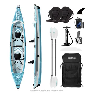 Spatium 2024 nueva moda Kayak inflable Drop Stitch canoa barco sentarse en la parte superior Kayak plegable portátil para pesca recreativa