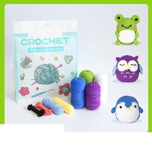 Kit de Hilos para Tejer <span class=keywords><strong>a</strong></span> Crochet para Principiantes, Kit Completo de Materiales Textiles con Temática Animal - Product Image 2