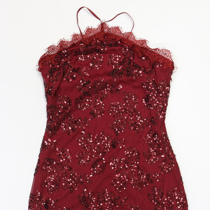 ชุดเดรสลูกไม้ปักเลื่อมลายดอกไม้สำหรับผู้หญิง แบบผูกคอ ความยาวปานกลาง ชายกระโปรงไม่สมมาตร ชุดเดรสสำหรับงานปาร์ตี้ แฟชั่น - Product Image 5