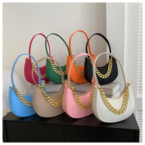 Sac à main bandoulière rétro simple en feutre avec fermeture éclair, nouveauté mode été, pour femme - Product Image 1