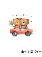 LETOP 16oz Autocollants de transfert Ours Mignon Impression UV 'Fall in Love' pour Bouteilles et Verres, Transferts UV DTF