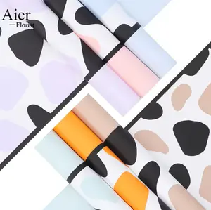 Aierflorist 2024 Nouveau papier d'emballage imperméable pour bouquet floral de roses imprimé vache