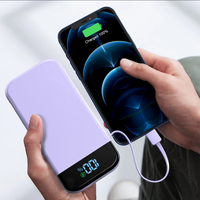 Banco de Energía de 20000 mAh con Cables Tipo C y L Integrados, Pantalla LED Digital, Carga Súper Rápida de 22.5 W, Portátil