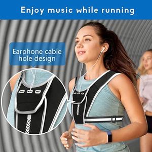 Gilet de sécurité unisexe en néoprène, personnalisé pour le sport, avec porte-téléphone, porte-bouteille réfléchissant pour la course, antivol, vente en gros - Product Image 6