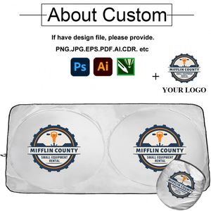Meilleures Parasols de Voiture Pliables Personnalisés pour Pare-Brise Avant en Polyester Anti-UV avec Bulles PE, Double Cercle, Pas Cher, avec Logo - Product Image 2