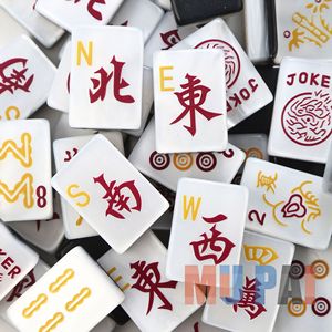 Juego de Mahjong Americano de Acrílico con Diseño de Concha de Perla, Negro y Blanco, Portátil, de Cristal, Venta al Por Mayor de Fábrica, Regalo Perfecto para el Mercado de EE. UU./UE - Product Image 1