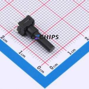 TSW06112-165B331BA Tactile Switch Through hole-4P,6.1x6.1mm Switch Single Pole Single Throw Round Button 1.8N 6.1mm - Product Image 1