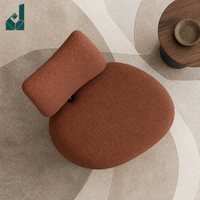 Chaise de réception de luxe moderne et confortable en lin, forme volumineuse, avec structure en acier pour bureau et réunions
