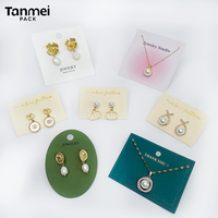 Carte d'affichage de bijoux de mode avec logo personnalisé carte de collier de boucle d'oreille trouée emballage de bijoux étiquettes et cartes