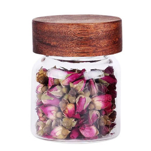 Çevre dostu 100ml/200ml mutfak cam baharat kavanozları <span class=keywords><strong>Set</strong></span> ahşap akasya vidalı kapak el yapımı 4oz/6oz özel Logo gravür seyahat için - Product Image 5