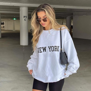 Haute qualité impression personnalisée français éponge sweat femmes 2023 pull surdimensionné sweat à col rond pour les femmes - Product Image 3