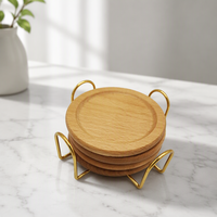 Support de présentation carré en métal, design flexible, à un seul niveau, non pliable, pour sous-verres ronds