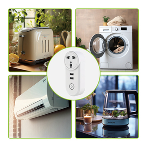 Prise intelligente <span class=keywords><strong>WiFi</strong></span> universelle SmartLife 16A AC110-240V double <span class=keywords><strong>USB</strong></span> 5V 2.1A compatible Alexa Google Voice, ignifuge, en cuivre pur - Product Image 5