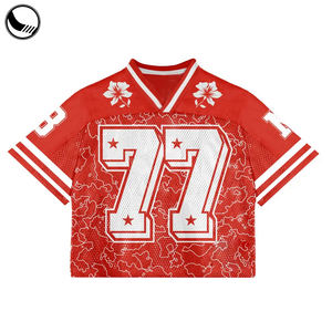 Kundenspezifisches Herren Boxy <span class=keywords><strong>Jersey</strong></span> T-Shirt im Streetwear- und Sportswear-Stil mit Personalisierter Polyester-Stickerei und Sublimationsdruck, American-Football-Trikot - Product Image 6