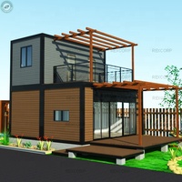 Maison en cebou, conteneur avec berceau complet et Patio, maison de 2 étages, prêt à poser
