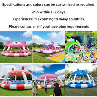 Piscine gonflable en PVC avec auvent pour enfants, protection UV, piscine familiale ombragée pour les enfants, fête aquatique d'été en plein air