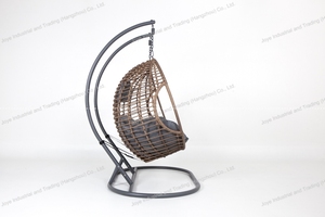 Leisure Outdoor Garden Furniture Steel Rattan Double Seater Cushion <b>Hanging</b> <b>Chair</b> Indoor Outdoor Use - Product Image 3