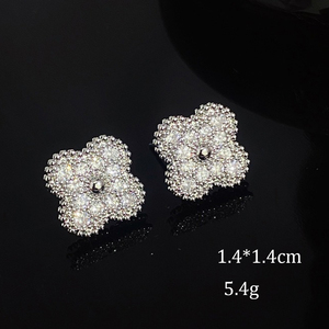 Aretes de Botón de Trébol de Cuatro Hojas de <span class=keywords><strong>Oro</strong></span> de Diseñador Trébol Negro de Marca de Lujo Estilo Van con Perlas, Diamantes y Circonitas - Product Image 6