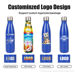 Vente en gros de 500ml tasses à cola flacon de bouteille bleu Klein pour gravure au laser bouteille d'eau en acier inoxydable 18/8 pour impression de logo tasses personnalisées - Product Image 4