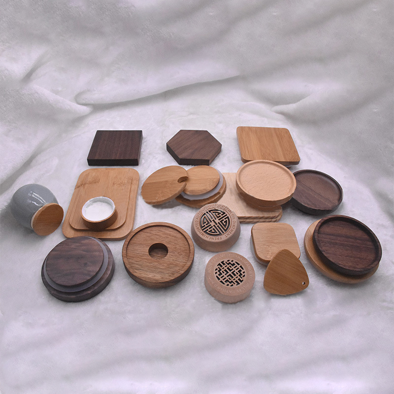 Квадратная круглая банка для свечей с крышкой, украшение из натурального бамбука, Пылезащитная креативная герметичная деревянная крышка