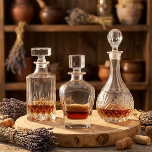 <span class=keywords><strong>Carafe</strong></span> à <span class=keywords><strong>whisky</strong></span> en verre cristallin de <span class=keywords><strong>luxe</strong></span> 700 ml 24,5 oz, <span class=keywords><strong>carafe</strong></span> à <span class=keywords><strong>whisky</strong></span> bourbon gravée avec bouchon en verre - Product Image 1