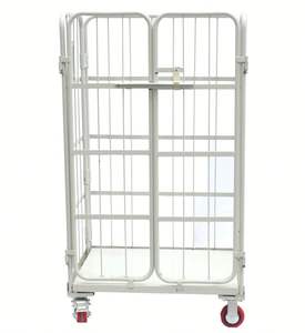 Filet de logistique industrielle Cage <span class=keywords><strong>Wire</strong></span> <span class=keywords><strong>Mesh</strong></span> Trolley Conteneur <span class=keywords><strong>double</strong></span> face Chariot logistique Chariot postal - Product Image 4