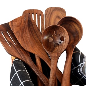 Juego de Utensilios de Cocina de Madera de Teca Natural de Alta Calidad, 10 Piezas, Espátula Antiadherente, Herramientas de Cocina - Product Image 2