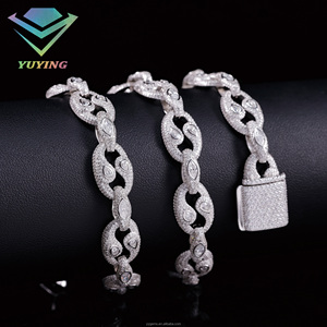 Pass diamond tester Gold plated 925 sterling sliver <b>Iced</b> <b>out</b> <b>chain</b> VVS moissanite GRA certificate Eight-diagram cuban link <b>chain</b> - Product Image 6
